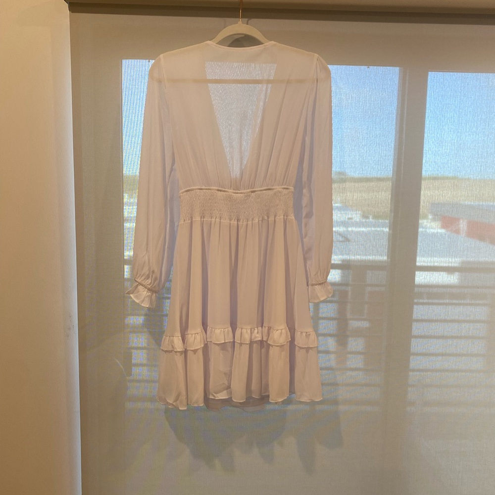 Knot front long sleeve mini dress - Picture 3 of 3